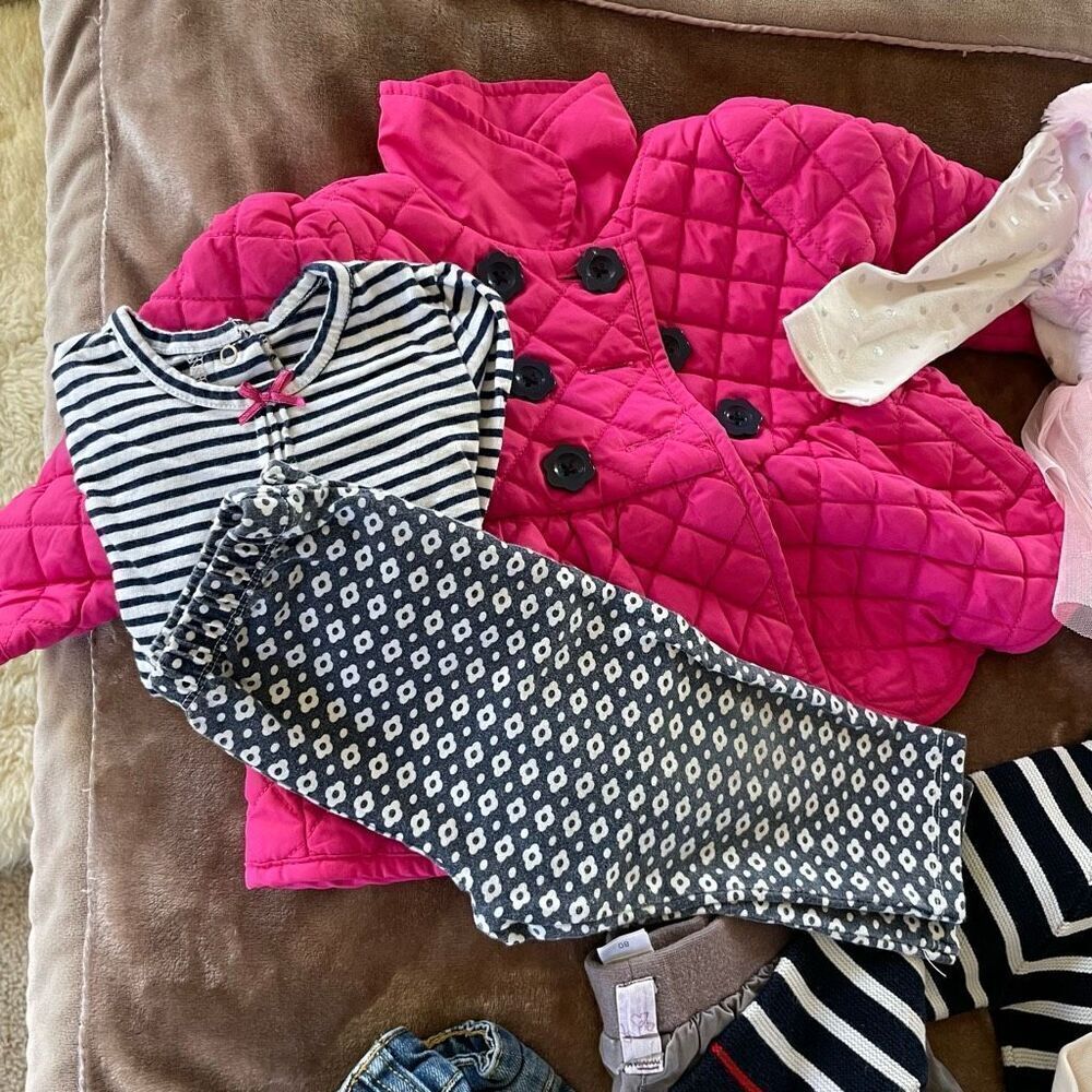 Lot of 9 Items Baby Girl Fall/ Winter Clothing Size 12 Months - Picture 2 of 12